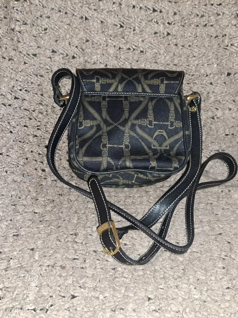 LOUVIER-Paris-Vintage Monogram Canvas-Leather Strap Shoulder Crossbody-Excellent